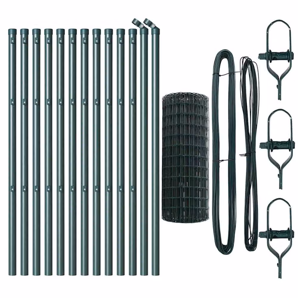 Berkfield Home Green Euro Fence with 13 Posts, Galvanised Steel, 0.8 x 25 m – 4