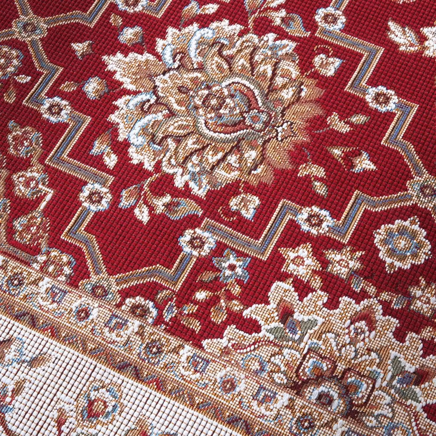 Villeroy & Boch 1767 Indoor Outdoor Flat Woven Polyester Rug in Red and Blue, W: 200 cm, D: 280 cm – 2