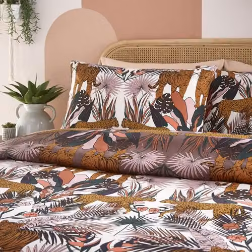 Riva Home Terrys Reversible Floral Animal Cotton Duvet Cover Set, Multicolour, W/D/H: 260 x 220 x 1 cm – 2
