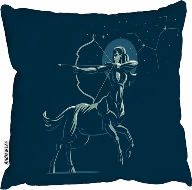 Zodiac Sagittarius Blue Outdoor Comfy Square Cushion, W/D/H: 60 x 60 x 60 cm