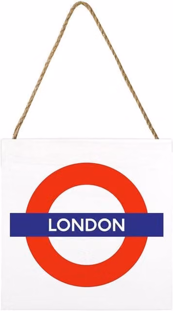 Transport for London White Wooden Typography Hanging Wall Plaque