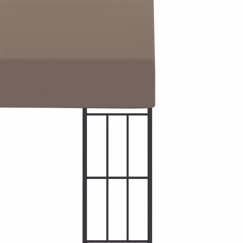 Berkfield Home Wall-mounted Lean-to Gazebo in Beige Polyester and Steel, W: 6 m, D: 3 m, H: 2.05 m – 2