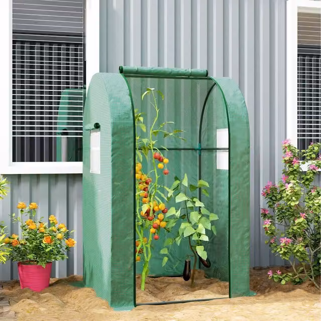 Outsunny Portable Tomato Greenhouse in Green, W/D/H: 94 x 94 x 94 cm