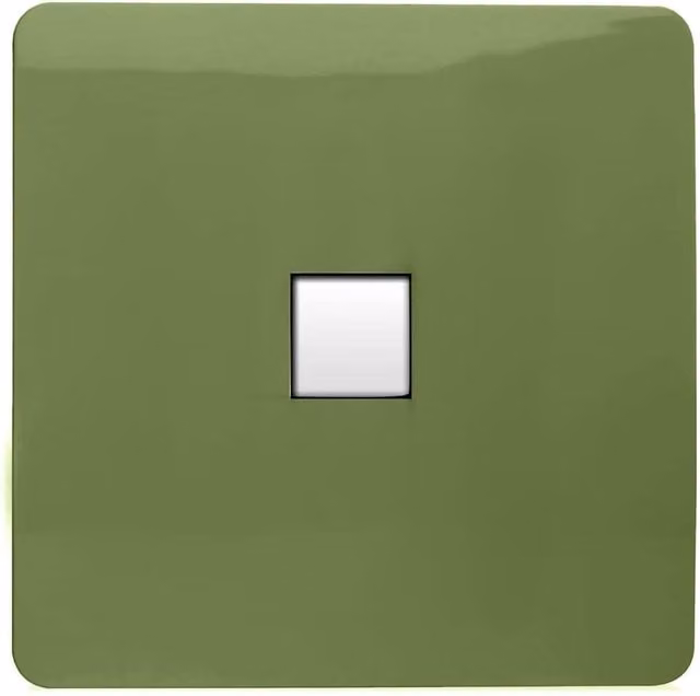 Trendi Switch 1 Gang Cat 3 Telephone Secondary Flush Socket in Moss Green
