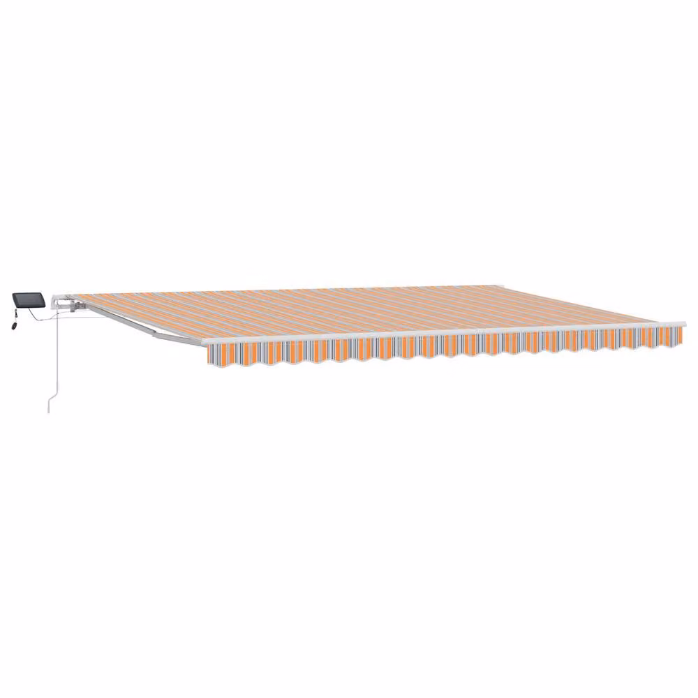 Berkfield Home Manual Retractable Wall-Mounted Awning with Multicolour LED Striped Fabric, W/D/H: 500 x 300 cm – 2