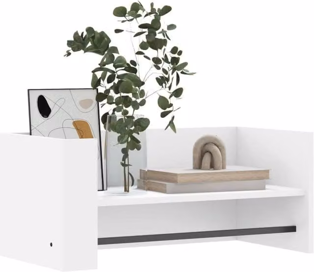 Berkfield Home Wall Mounted MDF Shelf in White, W/D/H: 70.5 x 35 x 30.5 cm