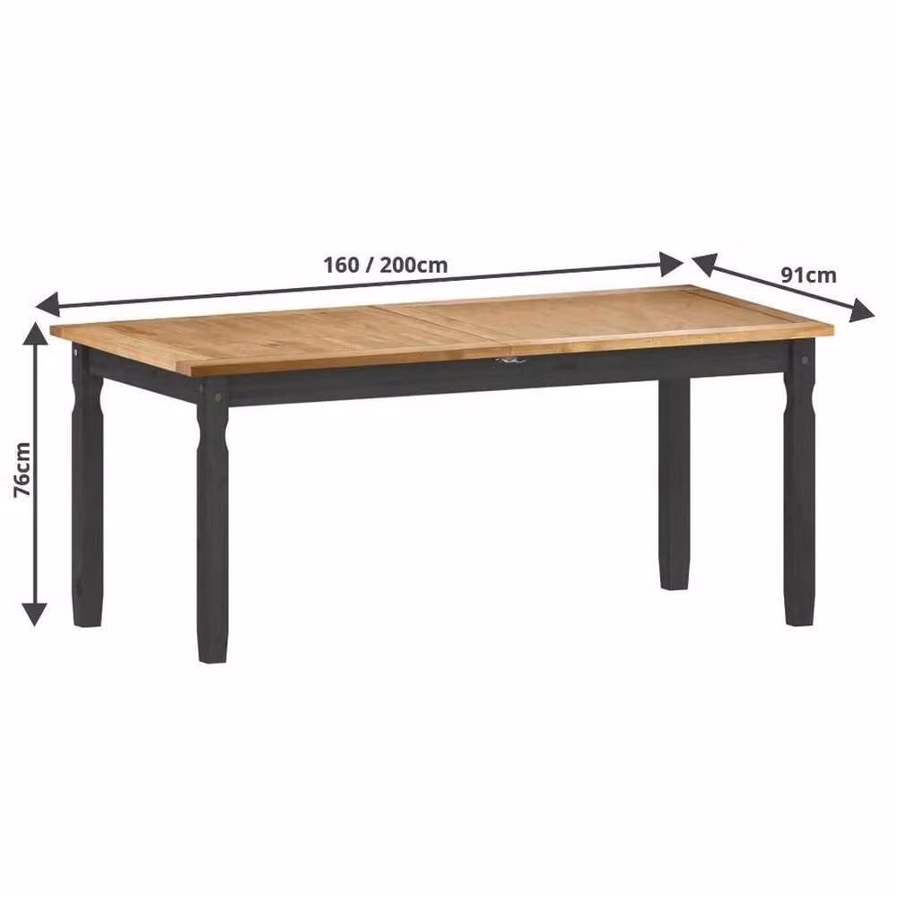 Mercers Furniture Rustic Waxed Pine Extendable Rectangular Dining Table in Grey and Brown – 2