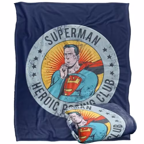 LOGOVISION Superman Heroic Posing Club Silky Touch Super Soft Fleece Throw Blanket, Multicolour, W: 152 cm, D: 127 cm