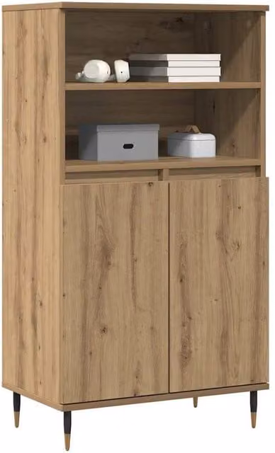 Berkfield Home Artisan Oak Highboard in Brown, W/D/H: 60 x 36 x 110 cm