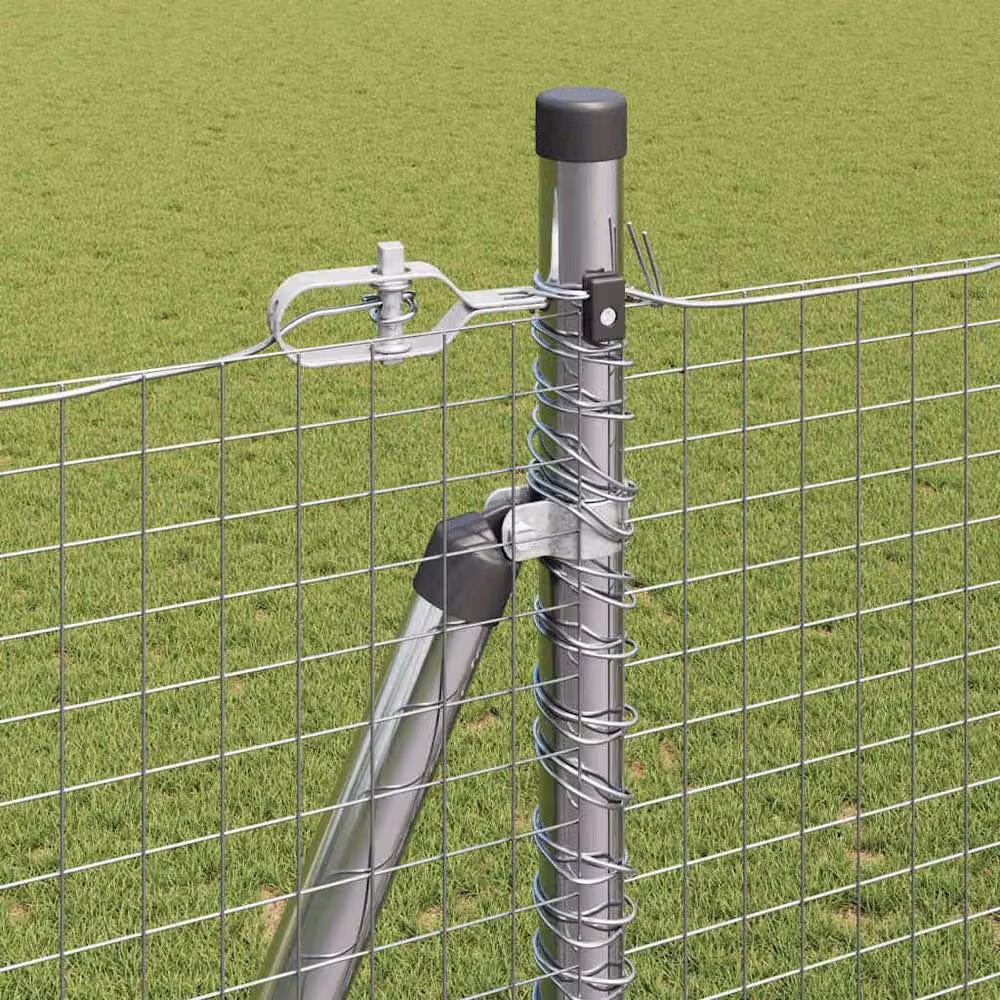 Berkfield Home Modern Rectangular Fence Post Set of 2, Galvanised Steel, Grey, H: 1.5 m, W: 10 cm – 3