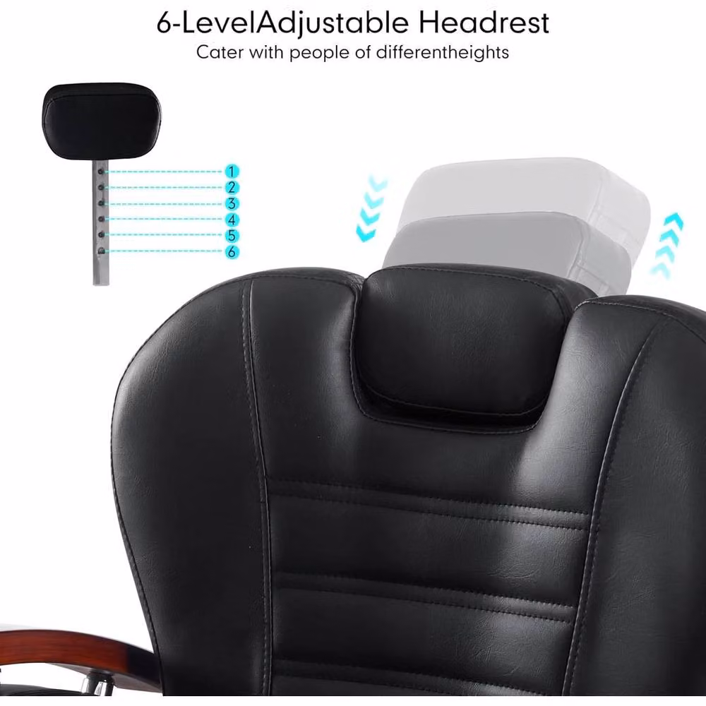 VOGREX Hydraulic Reclining Barber and Tattoo Chair with Footrest in Black – 6