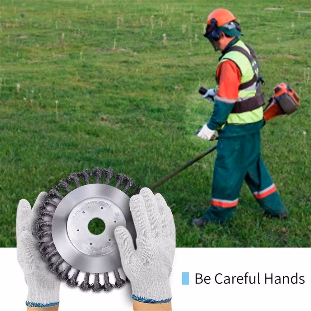 VOGREX 10 inch Silver Steel Wire Wheel Brush Grass Weed Strimmer Trimmer Head – 2