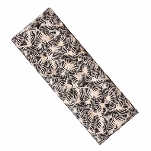 OHS 2 Seater Leaf Print Garden Bench Cushion, Waterproof Monochrome Outdoor Seat Pad, W: 110 cm, D: 40 cm