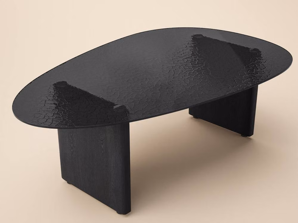 Solace+Co Emil Oval Black Glass Coffee Table – 2