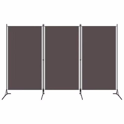 vidaXL 3-Panel Modern Fabric Room Divider in Anthracite, H 180 cm x W 260 cm