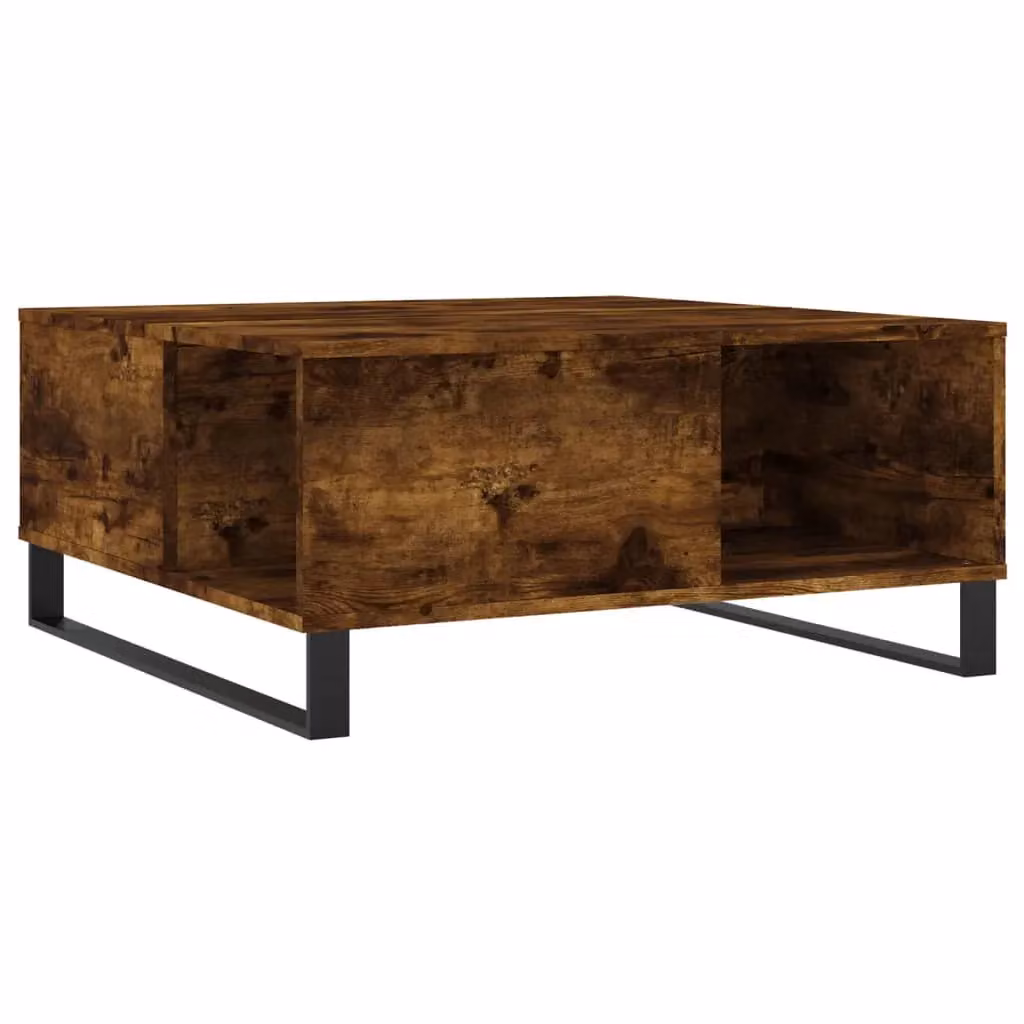 Berkfield Home Modern Square Coffee Table in Smoked Oak Brown, W/D/H: 80 x 80 x 36.5 cm – 2