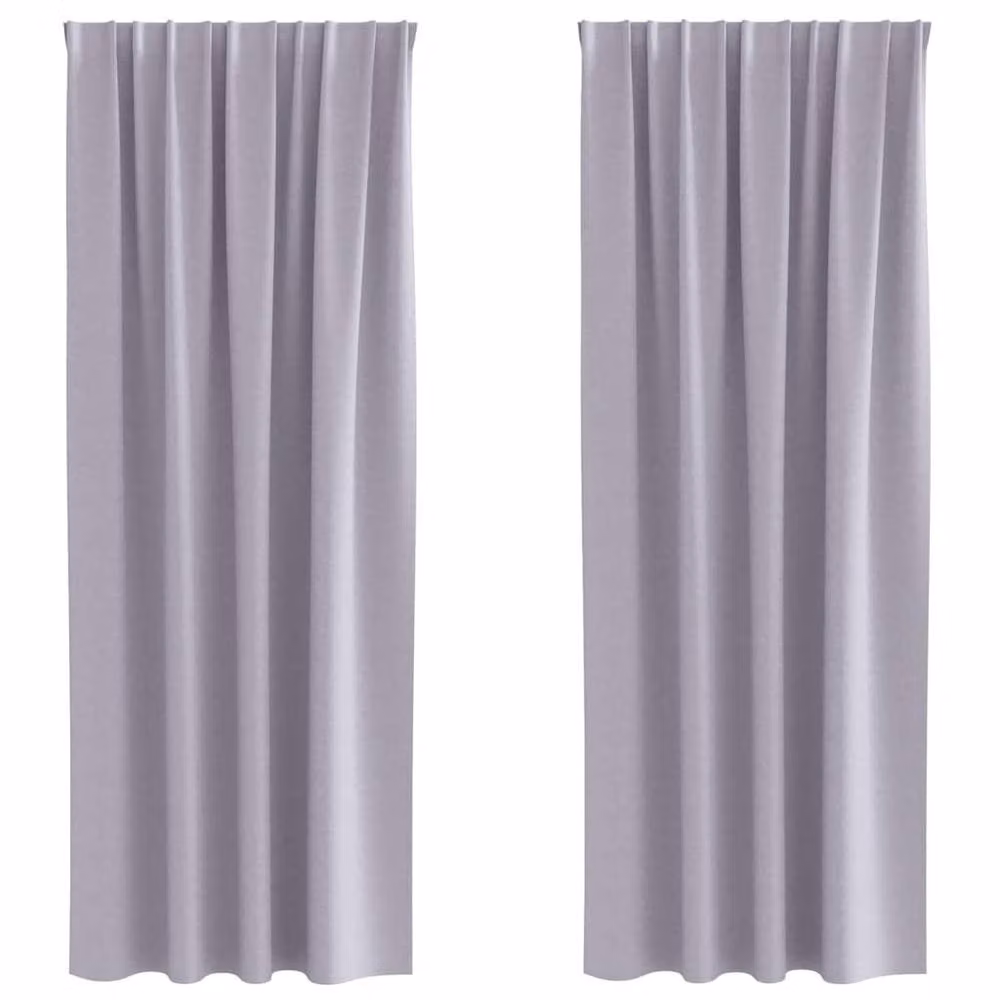 Berkfield Home Modern Opaque Polyester Curtains, 2 Pack, Grey, H 245 x W 140 cm – 2