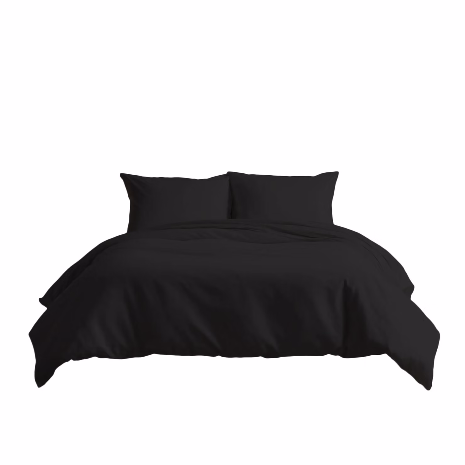 Home Sweet Home UK 200 Thread Count Cotton Percale Duvet Cover and Pillowcase Set, Black, W/D/H: 240 x 220 x 180 cm – 2