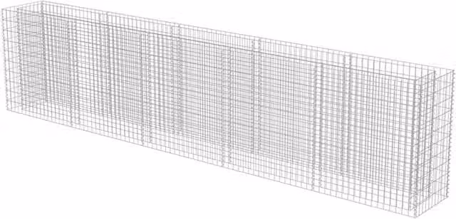 Berkfield Home Durable Galvanised Steel Gabion Raised Bed in Silver, W: 450 cm, D: 50 cm, H: 100 cm – 1