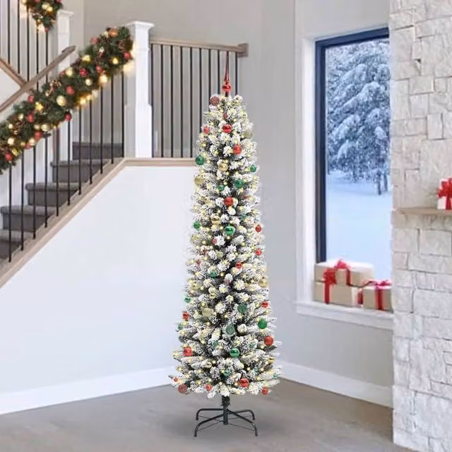 Berkfield Home Artificial Christmas Tree with 300 LEDs in Green, White and Black, Height: 240 cm