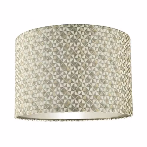 Happy Homewares Modern Silver and Gold Fabric Cylinder Lamp Shade, W/D/H: 30 x 30 x 20 cm – 1