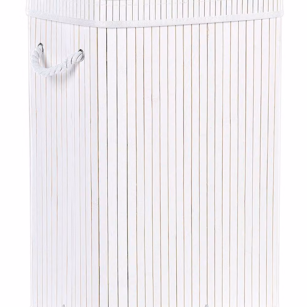 Wyld and Coco White Bamboo Laundry Basket with Removable Zip Lid and Handles, W/D/H: 40.0 x 30.0 x 60.0 cm – 2