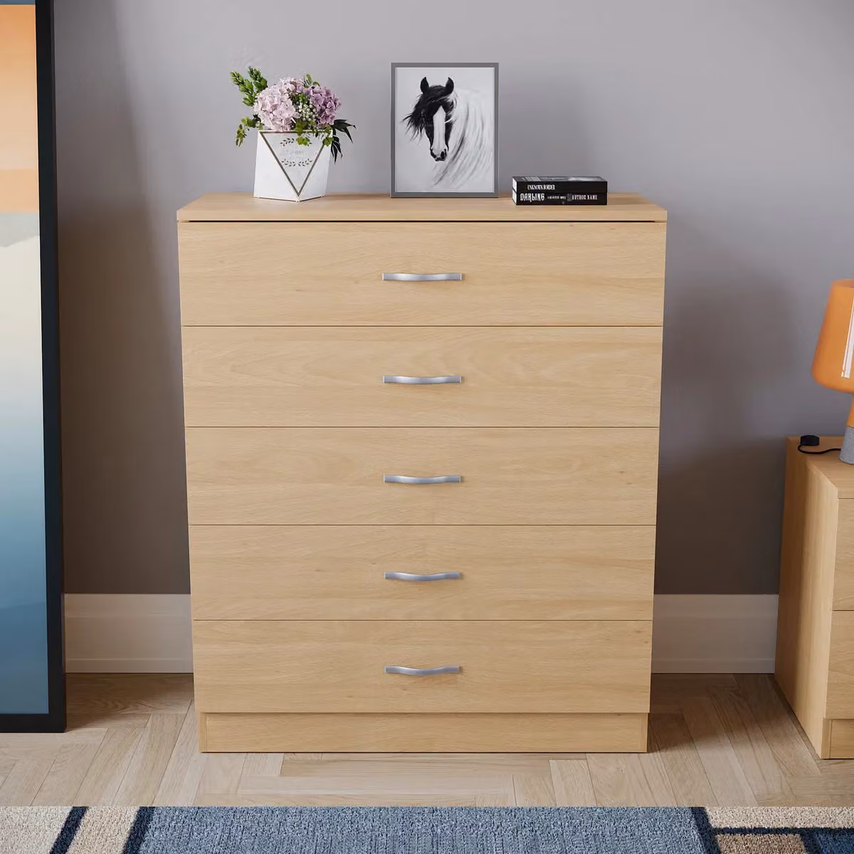 Vida Designs Riano 5 Drawer Chest of Drawers in Brown – 2