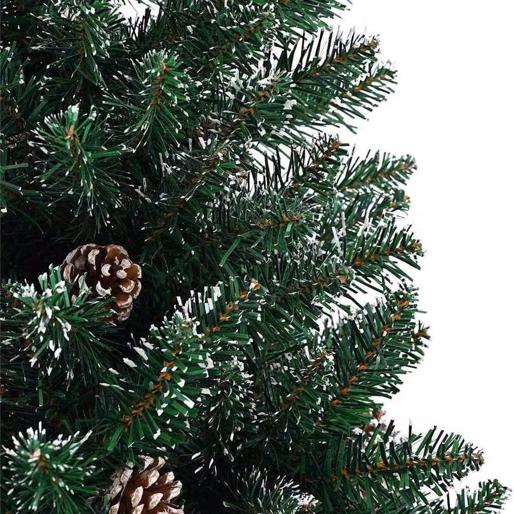 Berkfield Home Slim Christmas Tree with 300 LEDs in Green and White, Height: 210 cm – 4