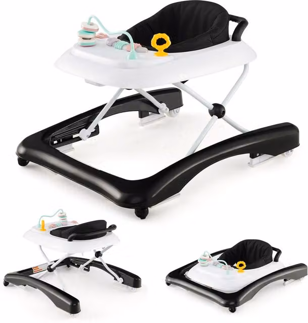 Costway 2-in-1 Baby Push Walker Combo in Black