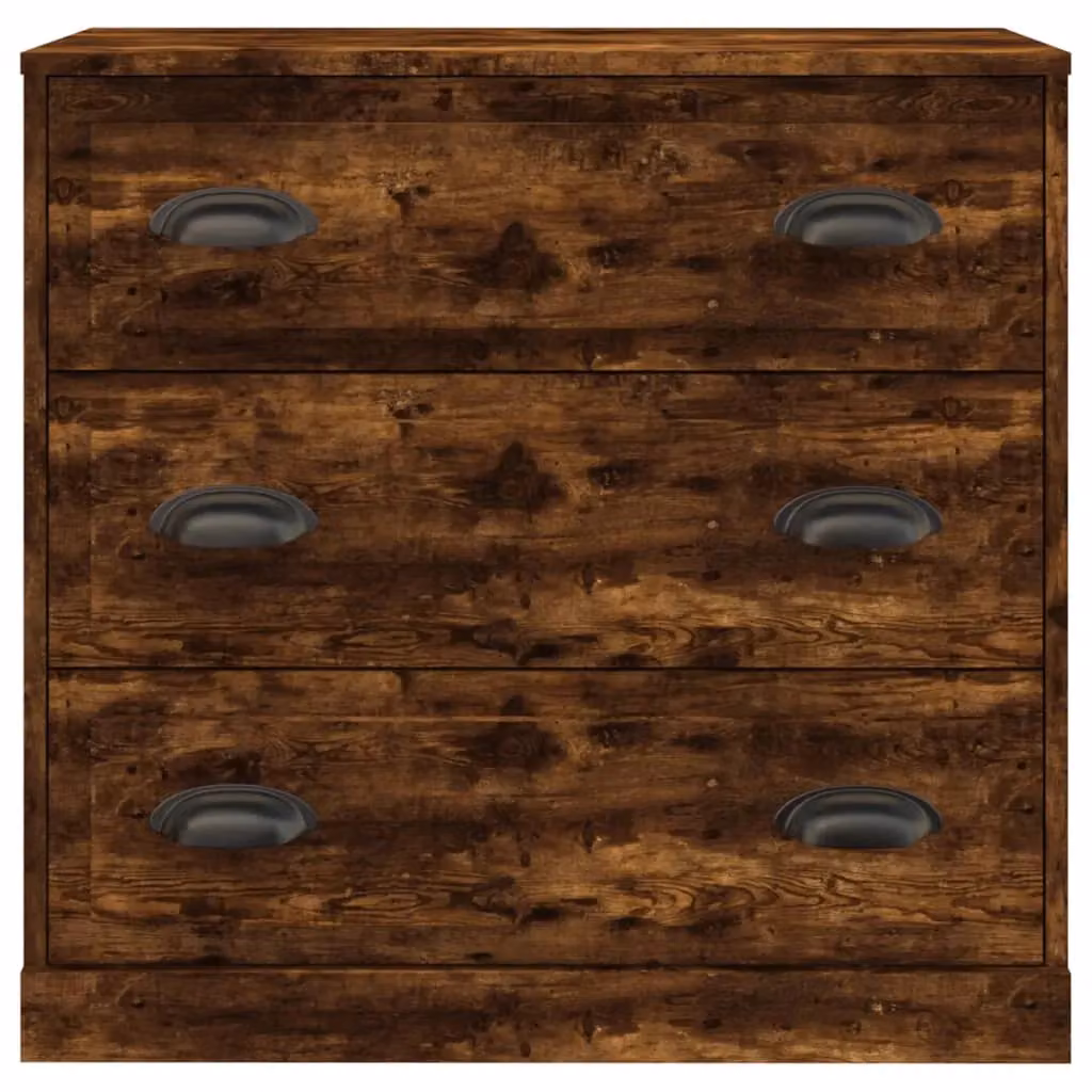 Berkfield Home Set of 2 Smoked Oak Sideboards in Brown, Wall Mounted MDF – 2