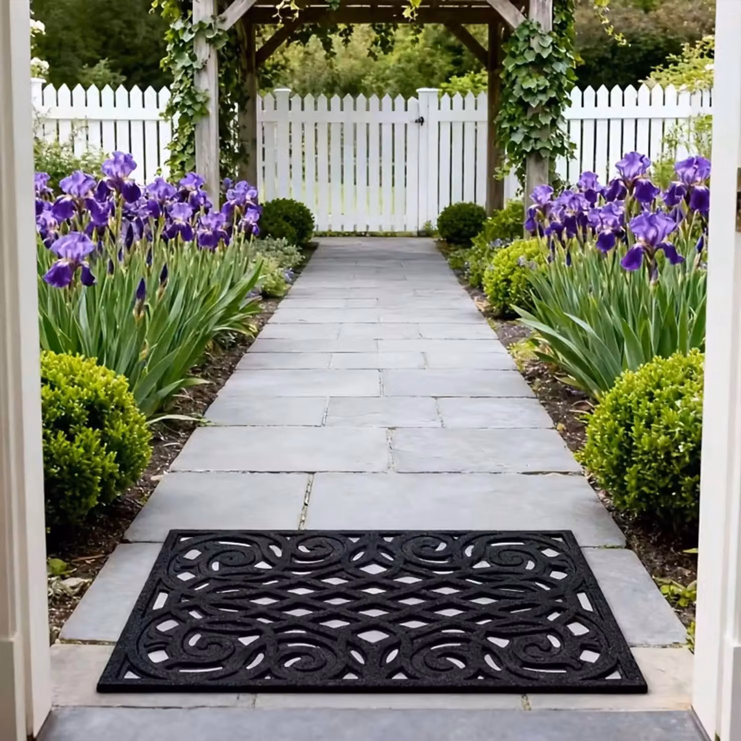 Nicoman Heavy Duty Rubber Outdoor Doormat, Black, W: 60 cm, D: 40 cm, H: 1 cm – 11