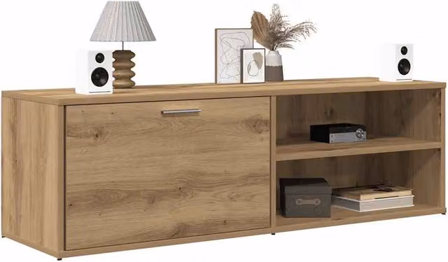 Berkfield Home Artisan Oak TV Cabinet in Brown, W/D/H: 120 x 34 x 37 cm