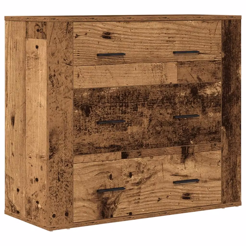 Berkfield Home Rustic Old Wood Sideboard in Brown, W/D/H: 80 x 33 x 70 cm – 2