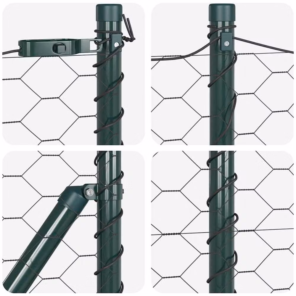 Berkfield Home Hexagon Steel Fence in Grey and Green, 0.5 x 50 m – 6