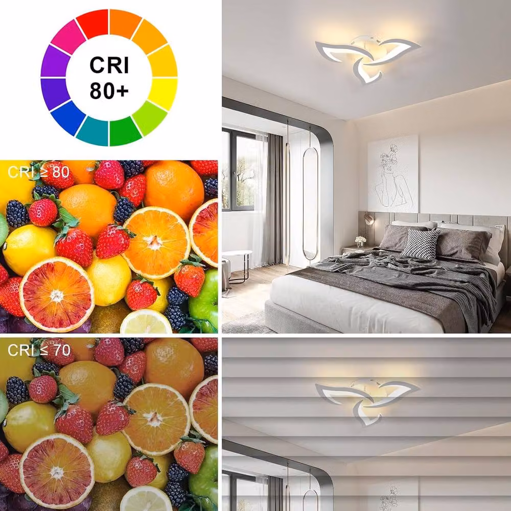 Goeco White LED Flower Ceiling Light with Remote Control and Dimmable Function – 4