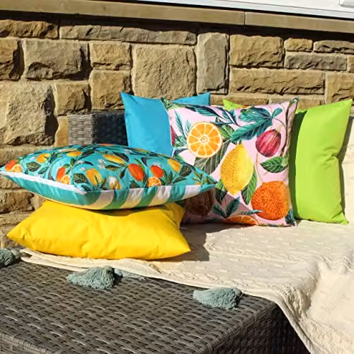 Evans Lichfield Citrus Tropical Multi-Colour Outdoor Square Polyester Cushion, W/D/H: 43 x 43 x 43 cm – 3
