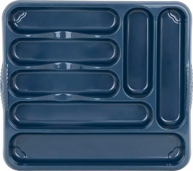 Wham Blue Plastic Cutlery Tray with Compartments