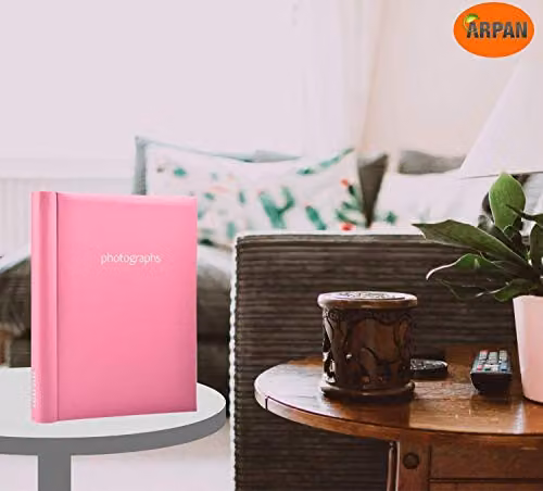 Arpan Set of 3 Self Adhesive Photo Albums with 108 Sheets and 216 Sides in Pink and White – 4