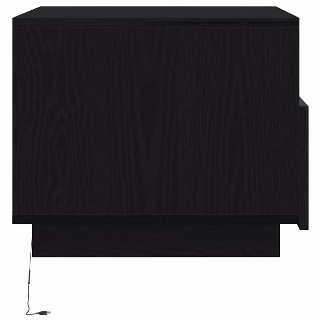 Berkfield Home Modern Black Oak Coffee Table with LED Lights W: 50 cm, D: 49 cm, H: 40 cm – 6