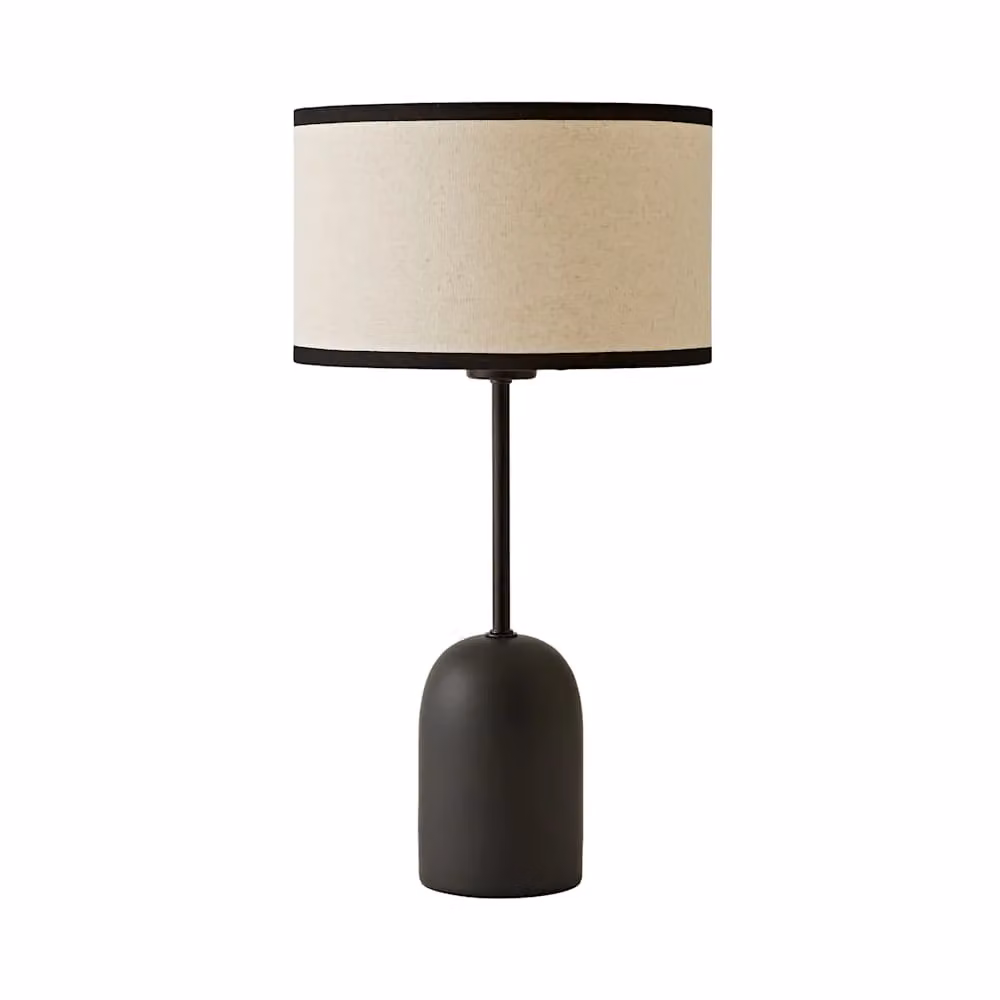 ValueLights Kaiden Black Dome Table Lamp with Linen Drum Shade – 2