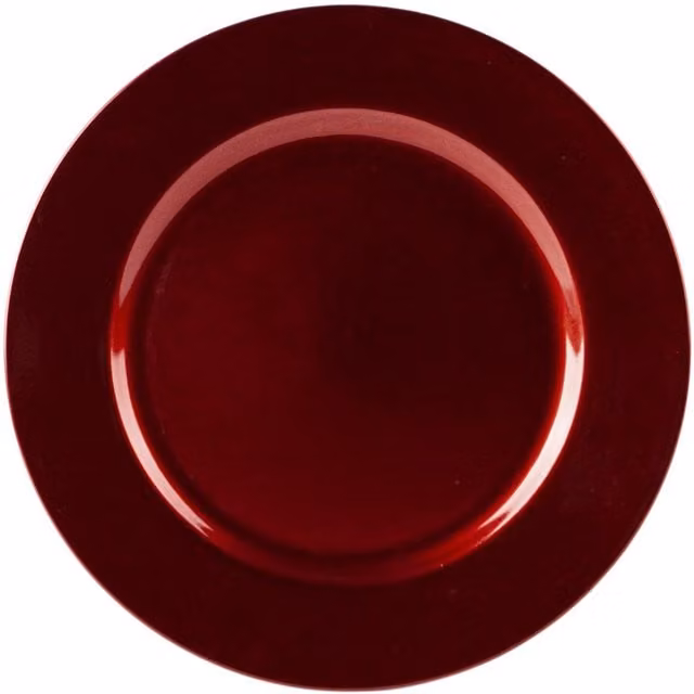 Argon Tableware Metallic Melamine Charger Plates in Red