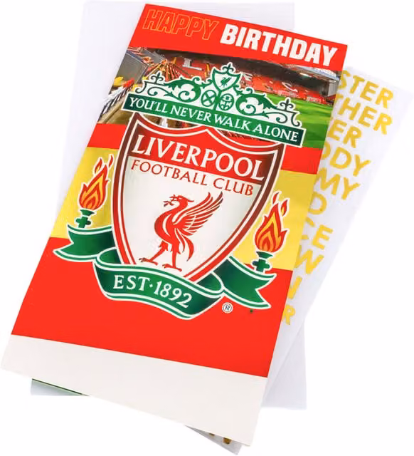 Liverpool FC Customisable Birthday Card for Adults, Multicoloured