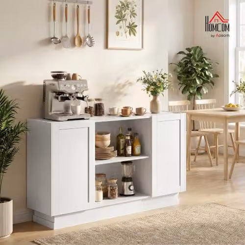 HOMCOM Modern White Sideboard Buffet Cabinet – 2
