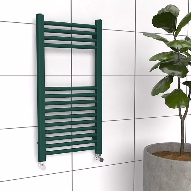 Lux Heat Coloured Towel Radiator in British Racing Green, W/H: 40 x 80 cm