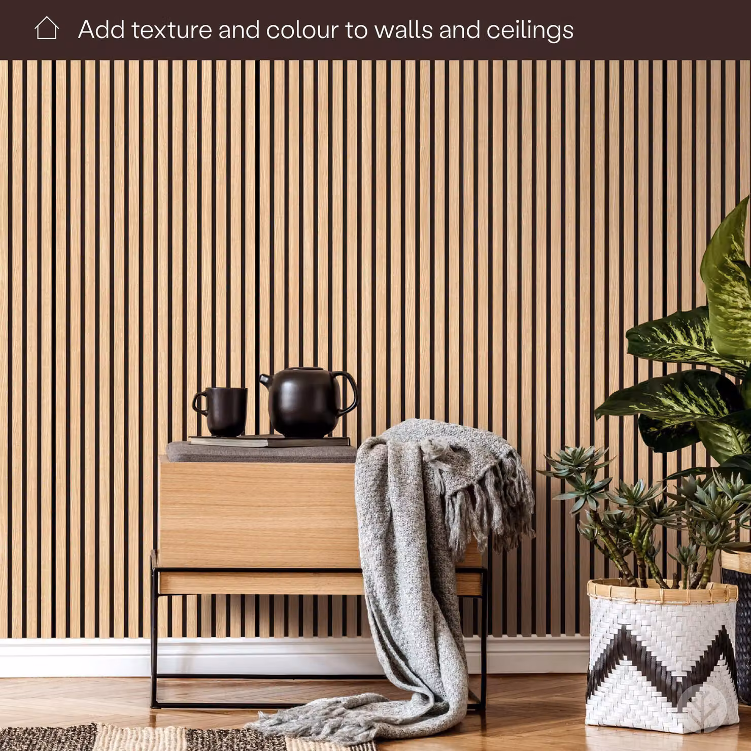 The Wood Veneer Hub Acupanel Acoustic Wood Slat Wall Panel in Light Oak, W/H: 60 x 240 cm – 2