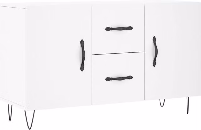 Berkfield Home Modern White Matt Sideboard, W/D/H: 100 x 36 x 60 cm