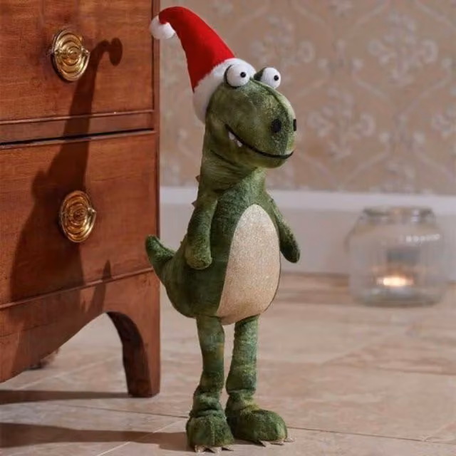 Marco Paul Green and Multicolour Standing Dinosaur Christmas Decoration, Height: 60 cm