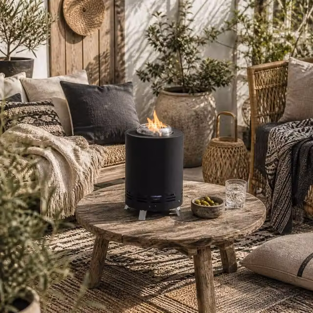 Wyld Haus Balatti Small Black Stainless Steel Tabletop Smokeless Fire Pit