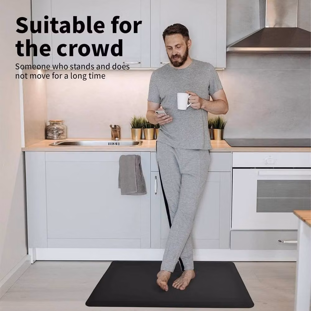 NESTLUNE Black Anti Fatigue Kitchen Mat for Adults – 3