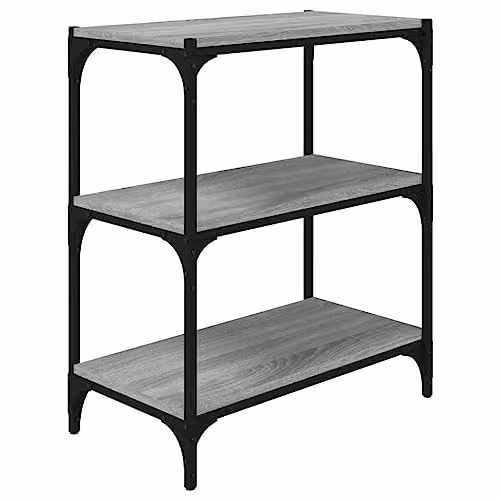 vidaXL Industrial Book Cabinet in Grey Sonoma, W/D/H: 60 x 33 x 70.5 cm, Made of MDF and Metal